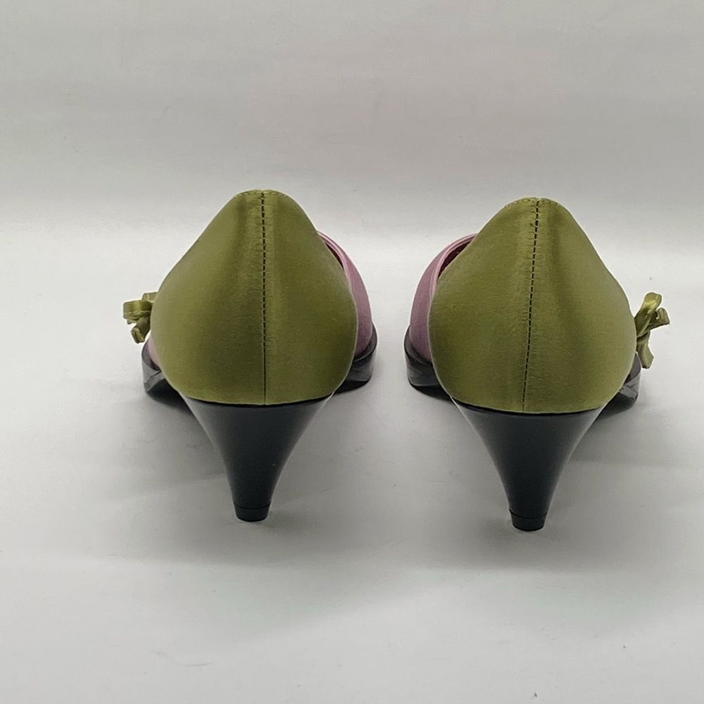 Prada Raso 50MM Colorblock Kitten Pumps size 38.5 - Picture 8 of 12